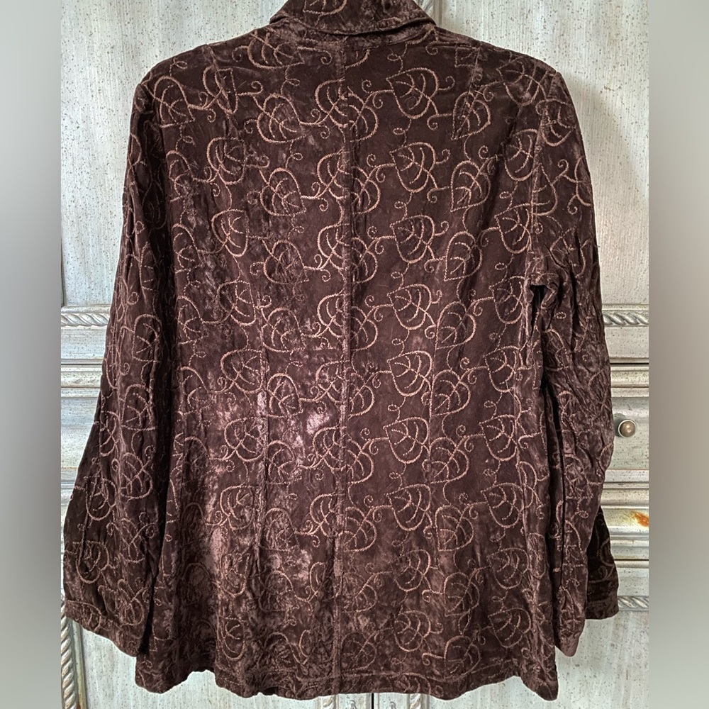 Brown Top/Jacket With Leaf Pattern - image 3